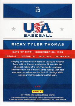 2017 Panini USA Baseball Stars & Stripes #23 Ricky Tyler Thomas Back