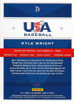 2017 Panini USA Baseball Stars & Stripes #27 Kyle Wright Back