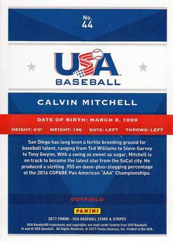 2017 Panini USA Baseball Stars & Stripes #44 Calvin Mitchell Back