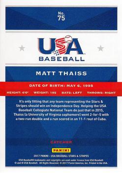 2017 Panini USA Baseball Stars & Stripes #75 Matt Thaiss Back