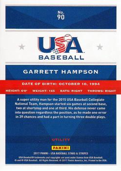 2017 Panini USA Baseball Stars & Stripes #90 Garrett Hampson Back