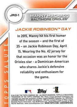2017 Topps - Jackie Robinson Day #JRD-1 Manny Machado Back