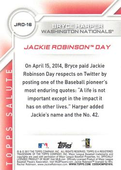 2017 Topps - Jackie Robinson Day #JRD-16 Bryce Harper Back