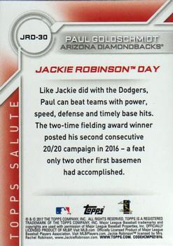 2017 Topps - Jackie Robinson Day #JRD-30 Paul Goldschmidt Back