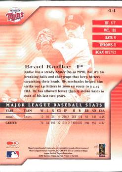 2001 Donruss Signature #44 Brad Radke Back