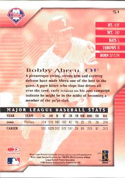 2001 Donruss Signature #51 Bobby Abreu Back