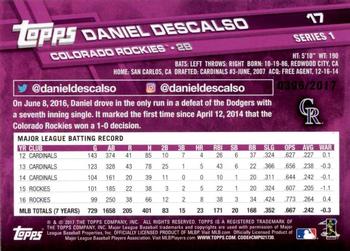 2017 Topps - Gold #17 Daniel Descalso Back
