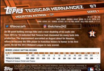 2017 Topps - Gold #67 Teoscar Hernandez Back