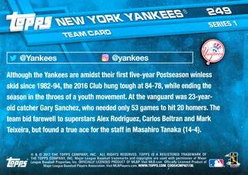 2017 Topps - Gold #249 New York Yankees Back