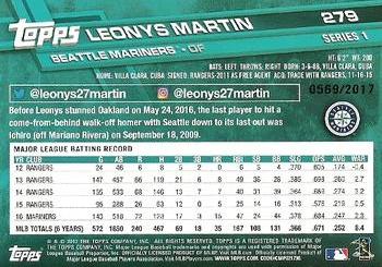 2017 Topps - Gold #279 Leonys Martin Back