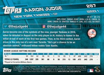 2017 Topps - Gold #287 Aaron Judge Back