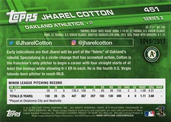 2017 Topps - Gold #451 Jharel Cotton Back