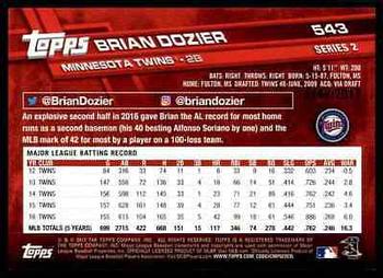 2017 Topps - Gold #543 Brian Dozier Back