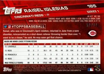 2017 Topps - Mother's Day Hot Pink #185 Raisel Iglesias Back