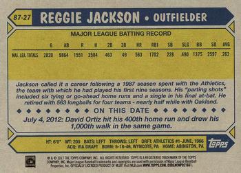 2017 Topps - 1987 Topps Baseball 30th Anniversary #87-27 Reggie Jackson Back