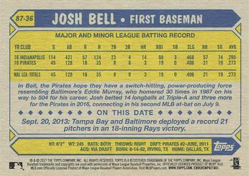 2017 Topps - 1987 Topps Baseball 30th Anniversary #87-36 Josh Bell Back