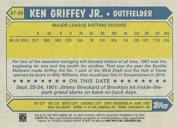 2017 Topps - 1987 Topps Baseball 30th Anniversary #87-59 Ken Griffey Jr. Back