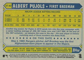 2017 Topps - 1987 Topps Baseball 30th Anniversary #87-82 Albert Pujols Back