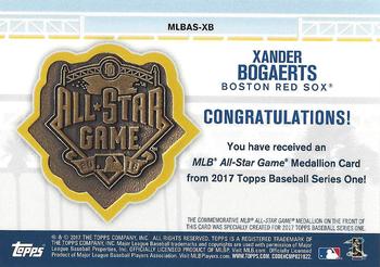 2017 Topps - MLB All-Star Team Medallion Relics Gold #MLBAS-XB Xander Bogaerts Back
