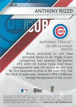 2017 Topps - Silver Slugger Awards #SS-4 Anthony Rizzo Back
