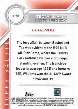 2017 Topps - Salute #S-19 Ted Williams Back