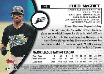 2001 Finest #4 Fred McGriff Back