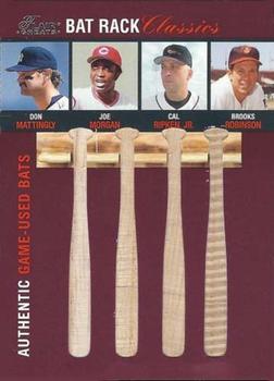 2003 Flair Greats - Bat Rack Classics Quads #NNO Don Mattingly / Joe Morgan / Cal Ripken, Jr. / Brooks Robinson Front