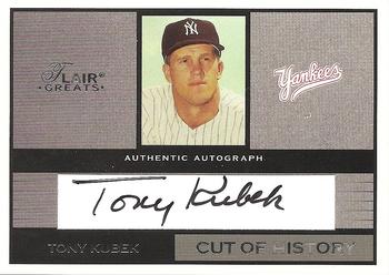 2003 Flair Greats - Cut of History Autographs #NNO Tony Kubek Front