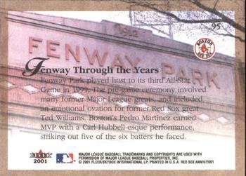 2001 Fleer Boston Red Sox 100th Anniversary #95 Fenway Park Back