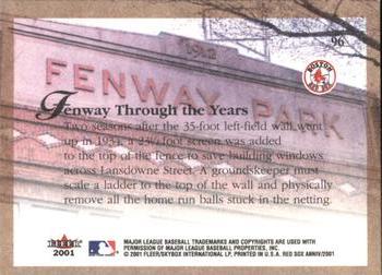 2001 Fleer Boston Red Sox 100th Anniversary #96 Fenway Park Back
