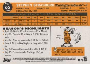 2017 Topps Archives #65 Stephen Strasburg Back
