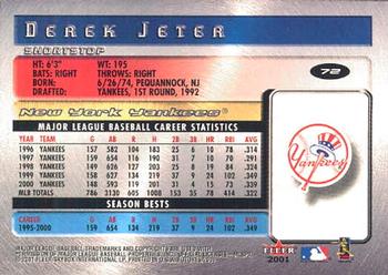 2001 Fleer Futures #72 Derek Jeter Back