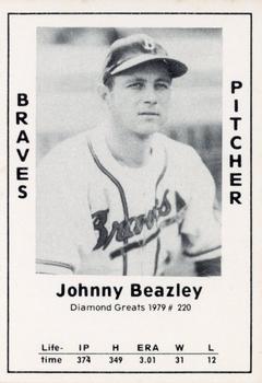 1979 TCMA Diamond Greats #220 Johnny Beazley Front