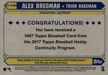2017 Topps - 1987 Topps Baseball 30th Anniversary Chrome Silver Pack (Series One) #87-ABR Alex Bregman Back