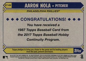 2017 Topps - 1987 Topps Baseball 30th Anniversary Chrome Silver Pack (Series One) #87-AN Aaron Nola Back