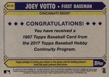 2017 Topps - 1987 Topps Baseball 30th Anniversary Chrome Silver Pack (Series One) #87-JV Joey Votto Back