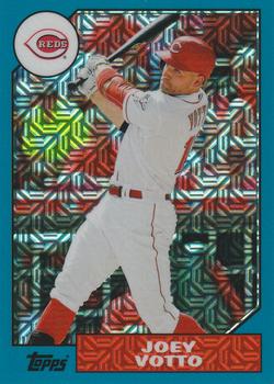 2017 Topps - 1987 Topps Baseball 30th Anniversary Chrome Silver Pack Blue Refractor (Series One) #87-JV Joey Votto Front