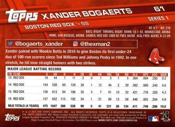2017 Topps - Purple #61 Xander Bogaerts Back