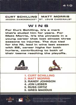 2001 Fleer Platinum #410 Curt Schilling / Matt Morris Back