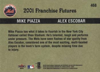2001 Fleer Platinum #468 Mike Piazza / Alex Escobar Back