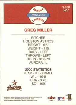 2001 Fleer Platinum #527 Greg Miller Back