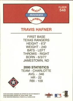 2001 Fleer Platinum #548 Travis Hafner Back