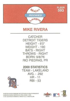 2001 Fleer Platinum #593 Mike Rivera Back