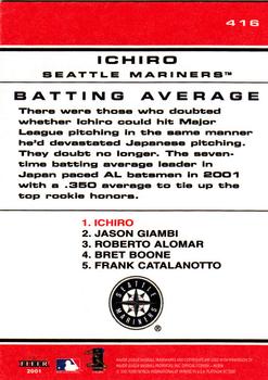 2001 Fleer Platinum #416 Ichiro Back