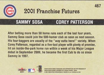 2001 Fleer Platinum #467 Sammy Sosa / Corey Patterson Back