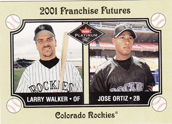 2001 Fleer Platinum #476 Larry Walker / Jose Ortiz Front