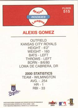 2001 Fleer Platinum #515 Alexis Gomez Back