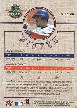 2002 Fleer Mets All-Amazin' 40th Anniversary Team #6 Mike Piazza Back
