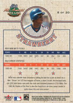 2002 Fleer Mets All-Amazin' 40th Anniversary Team #8 Darryl Strawberry Back