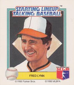 1988 Parker Bros. Starting Lineup Talking Baseball Baltimore Orioles #22 Fred Lynn Front
